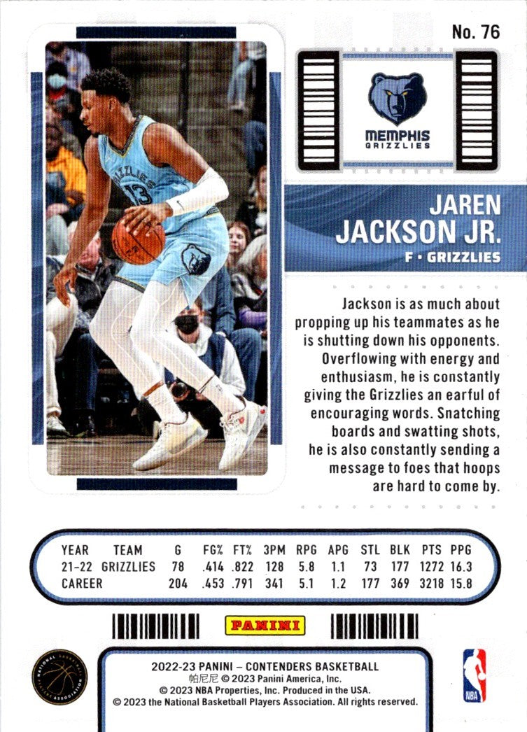 2022 Panini Contenders Season Ticket Jaren Jackson Jr.