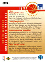 1994 Collector's Choice Silver Signatures Chris Webber #200