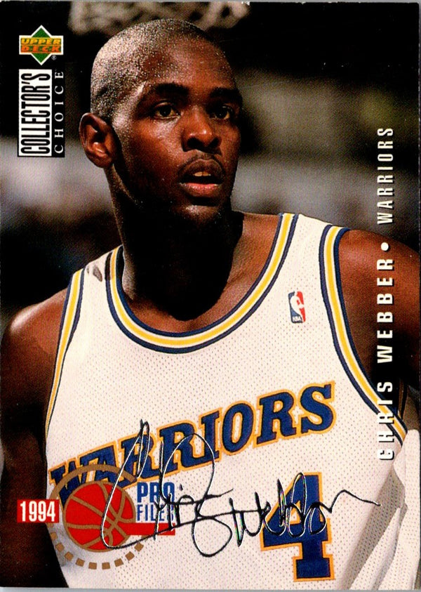 1994 Collector's Choice Silver Signatures Chris Webber #200