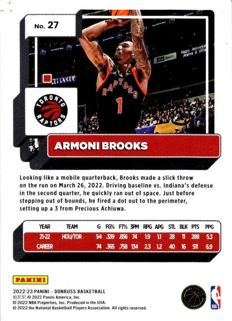 2022 Donruss Holo Laser Red/Gold Armoni Brooks