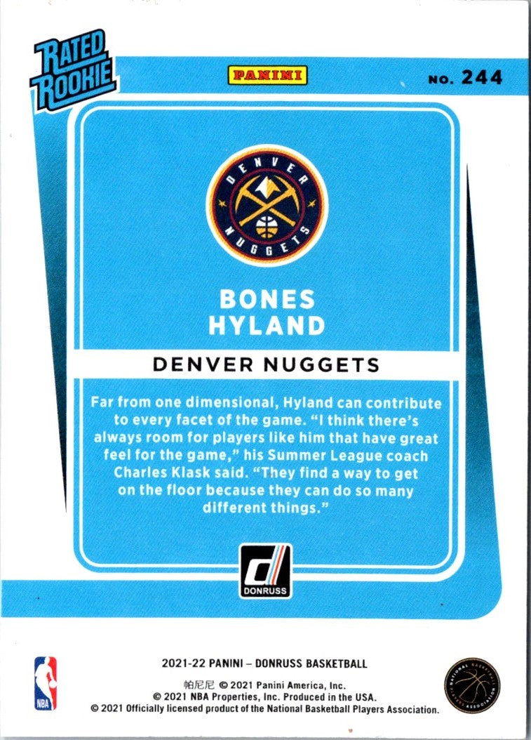 2021 Donruss Rated Rookies Bones Hyland