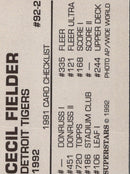 1992 Donruss Gold Leaf Stars Cecil Fielder