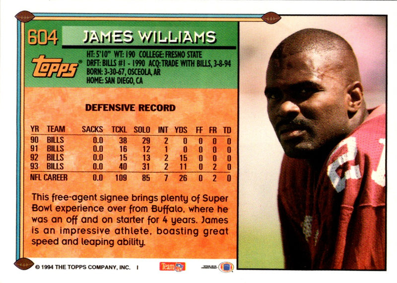 1994 Topps James Williams