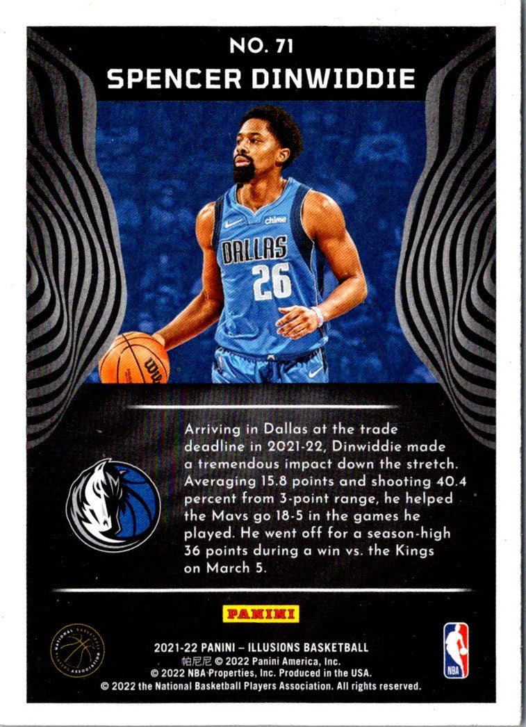 2021 Panini Illusions Spencer Dinwiddie