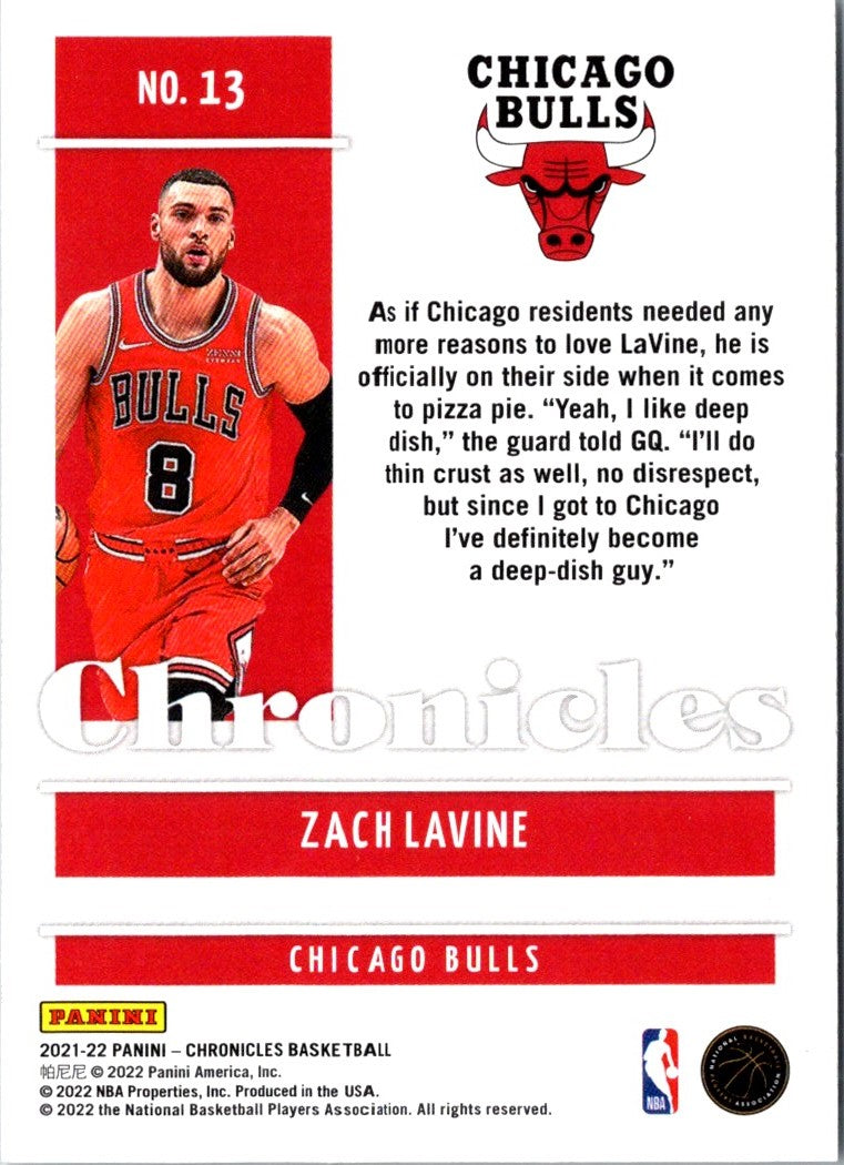 2021 Panini Chronicles Zach LaVine