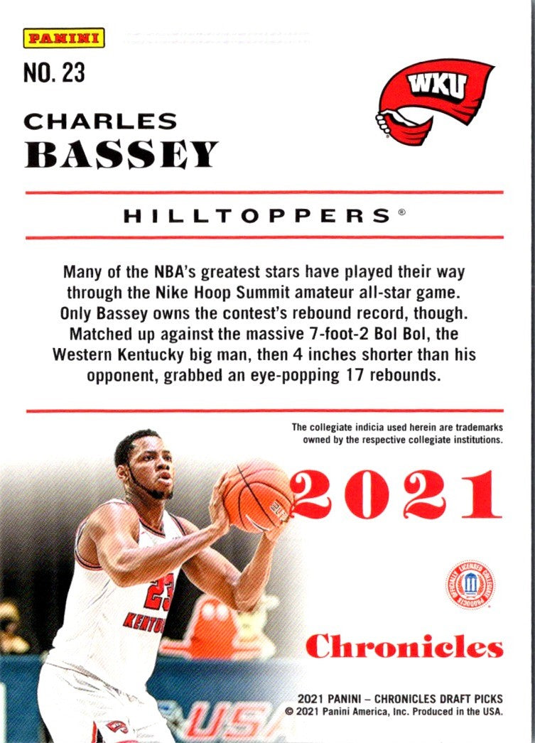 2021 Panini Chronicles Draft Picks Charles Bassey