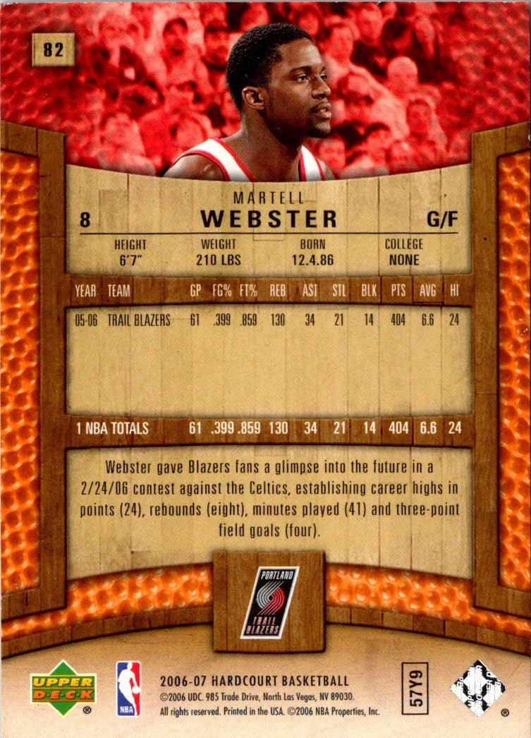 2006 Upper Deck Hardcourt Martell Webster