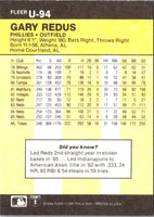 1986 Fleer Update Gary Redus #U-94