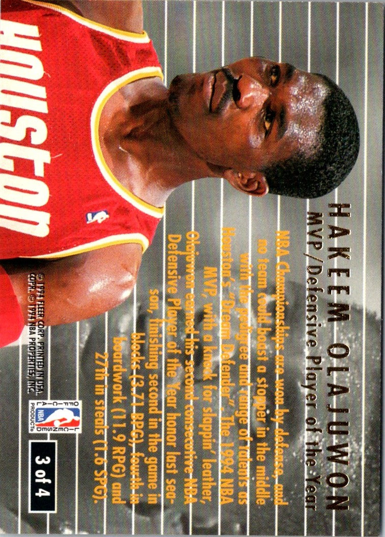 1994 Fleer NBA Award Winners Hakeem Olajuwon