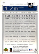 2003 Upper Deck Kazuhisa Ishii