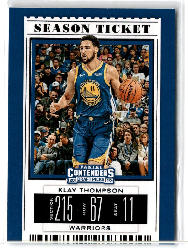 2019 Panini Contenders Draft Picks Ticket Blue Foil Klay Thompson #31