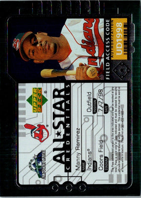 1998 Upper Deck All-Star Credentials Manny Ramirez #AS14