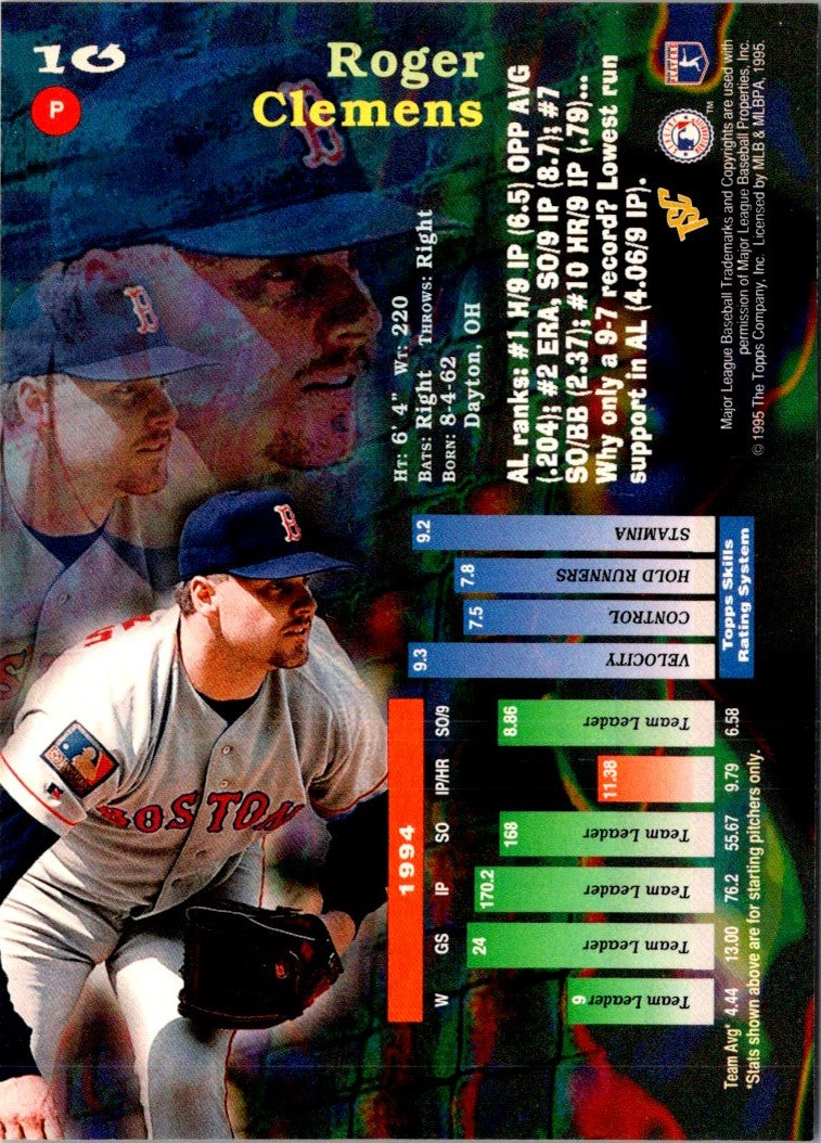 1995 Topps Stadium Club First Day Issue Roger Clemens