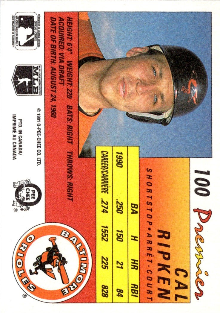 1991 O-Pee-Chee Premier Cal Ripken Jr.