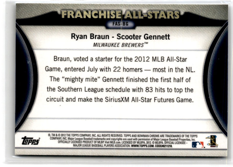 2012 Bowman Chrome Franchise All-Stars Ryan Braun/Scooter Gennett