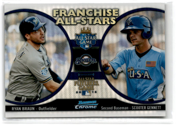 2012 Bowman Chrome Franchise All-Stars Ryan Braun/Scooter Gennett #FAS-BG