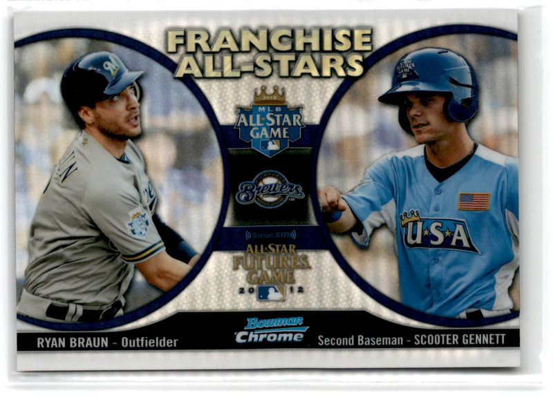 2012 Bowman Chrome Franchise All-Stars Ryan Braun/Scooter Gennett