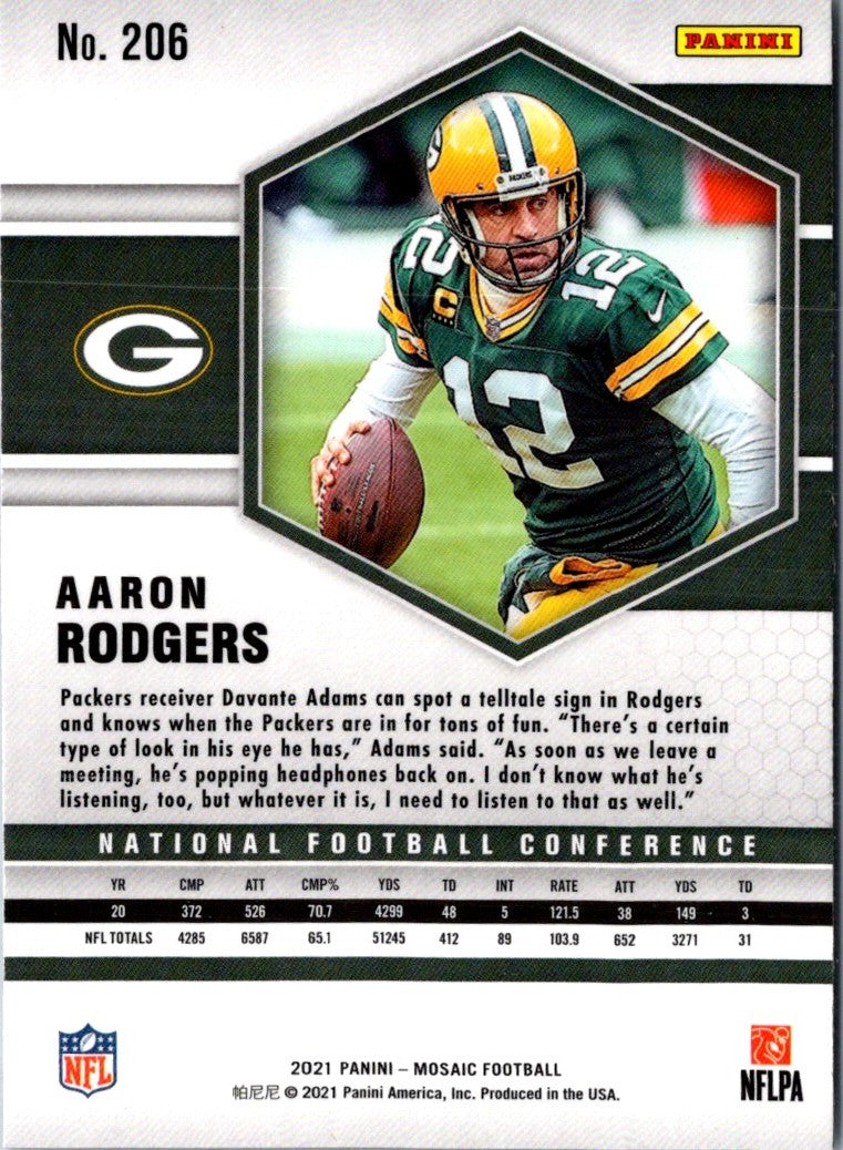 2021 Panini Mosaic Prizm Green Aaron Rodgers