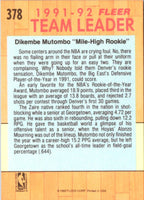 1991 Fleer Dikembe Mutombo #378