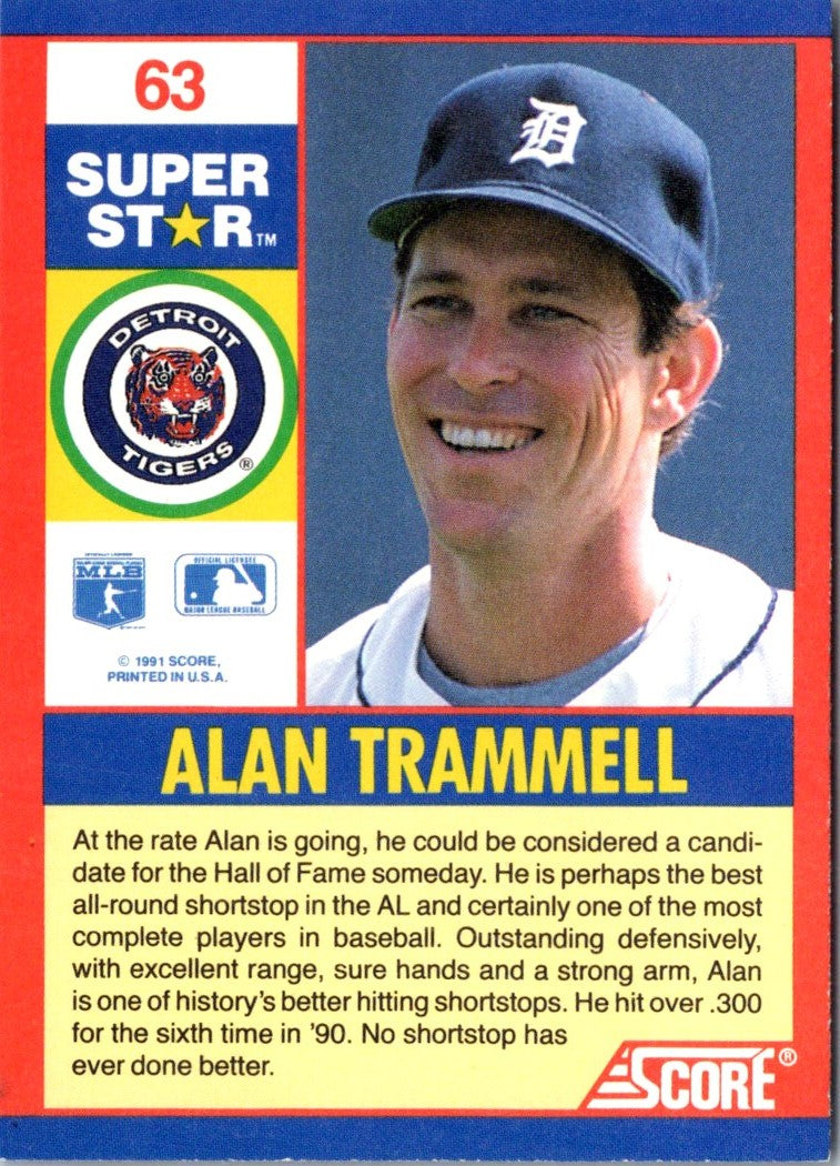 1991 Score 100 Superstars Alan Trammell