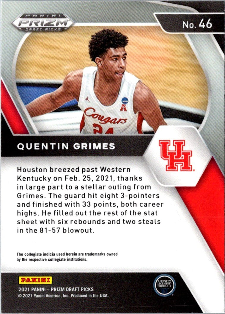 2021 Panini Prizm Draft Picks Ruby Wave Quentin Grimes