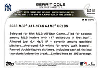 2022 Topps Update 2022 MLB All-Star Game Gerrit Cole #ASG-46