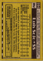 1990 Topps Luis Sojo #594
