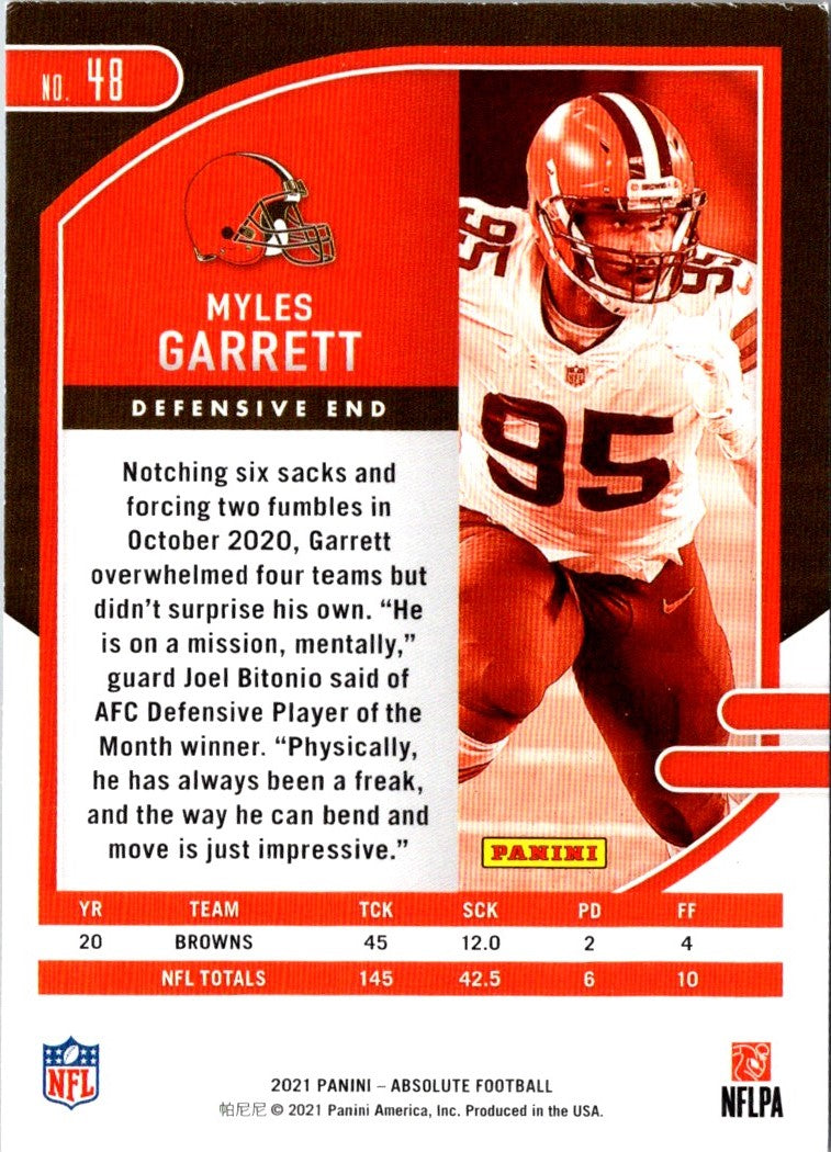 2021 Panini Absolute Red Myles Garrett