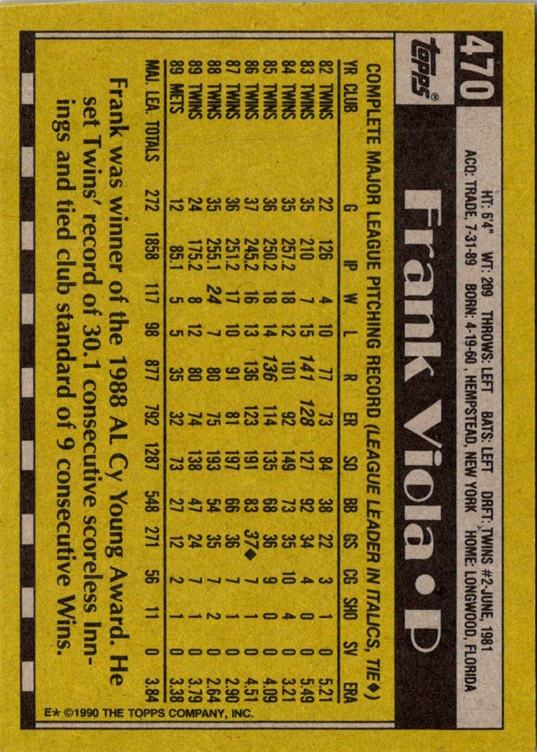 1990 Topps Frank Viola