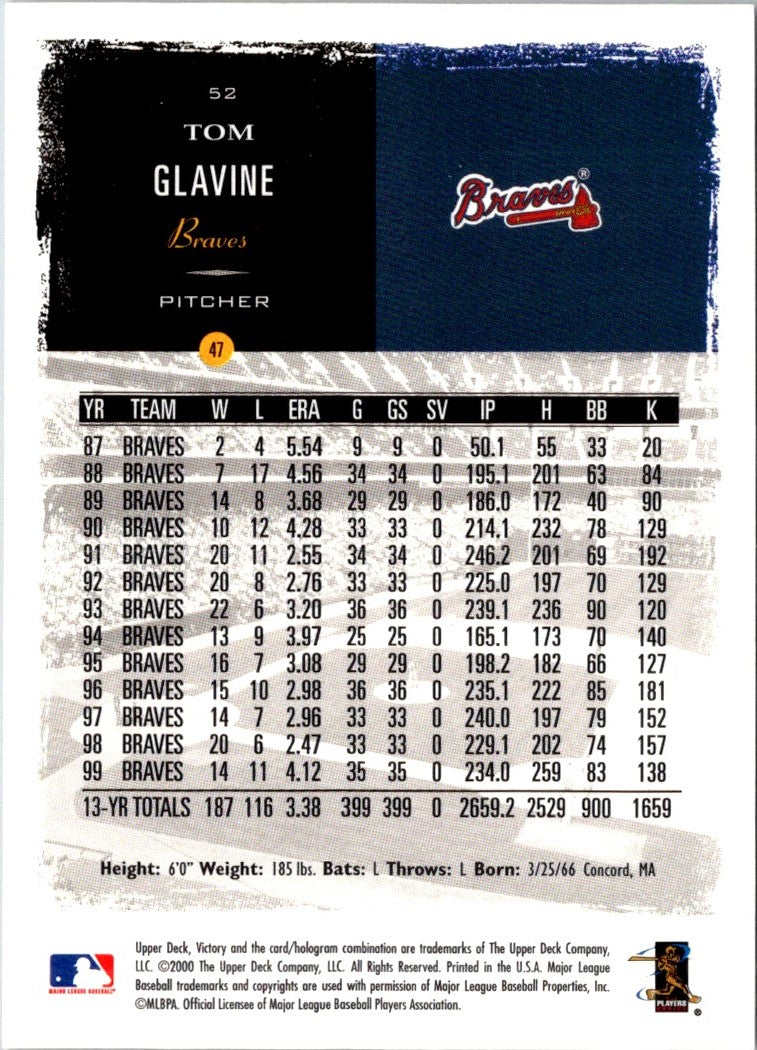 2000 Upper Deck Victory Tom Glavine