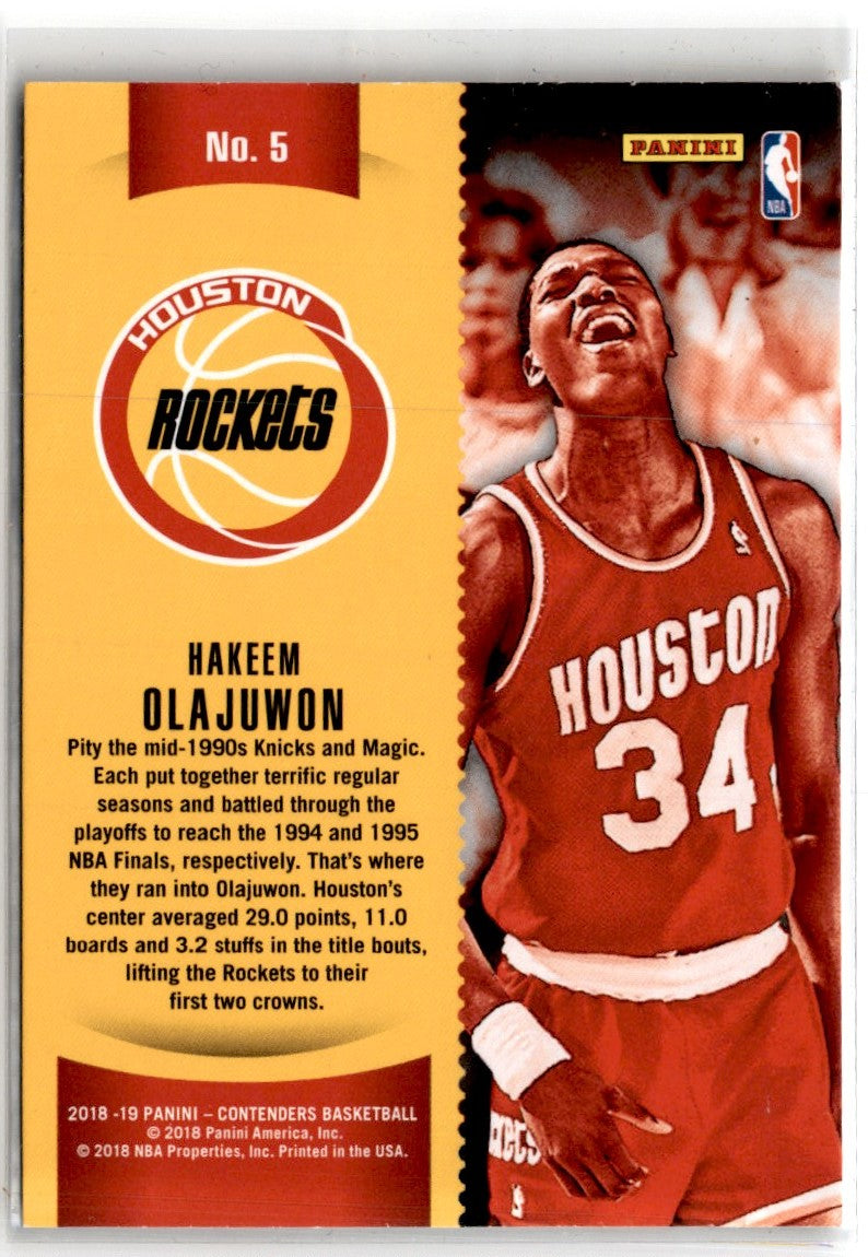 2018 Panini Contenders Winning Tickets Hakeem Olajuwon