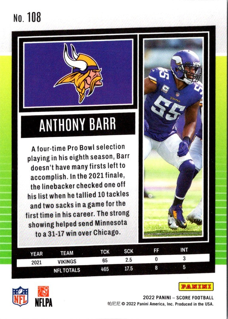 2022 Score Anthony Barr