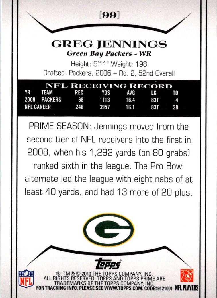2010 Topps Prime Greg Jennings