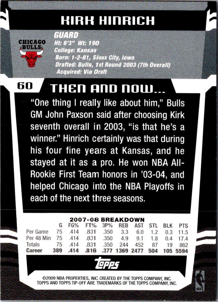 2009 Topps Kirk Hinrich