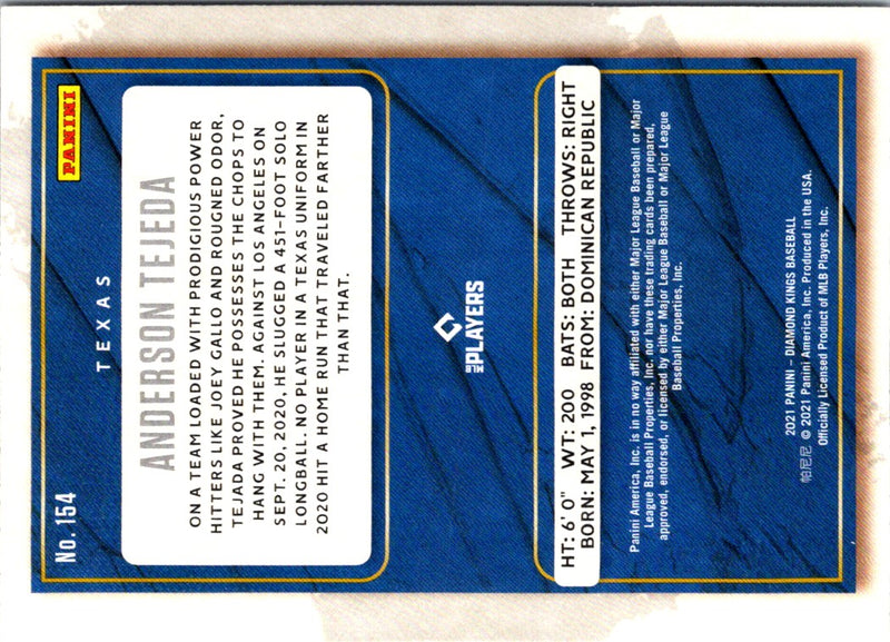 2021 Panini Diamond Kings Blue Anderson Tejeda