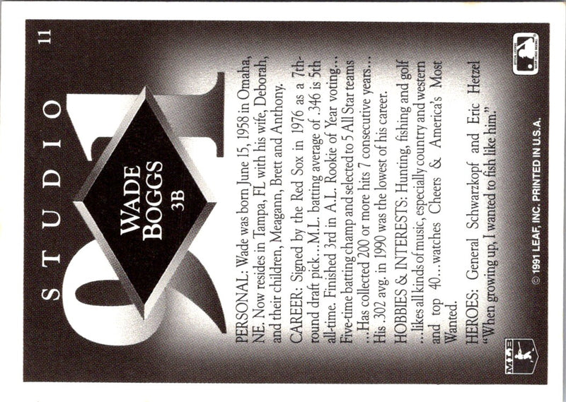 1991 Studio Wade Boggs