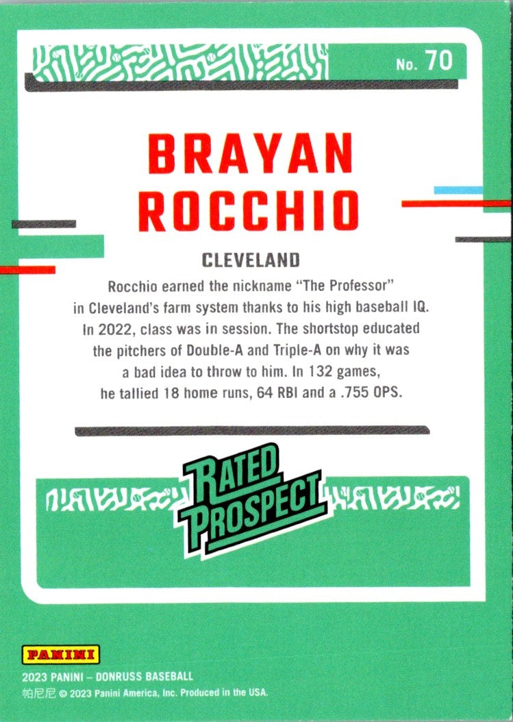 2023 Donruss Holo Blue Brayan Rocchio