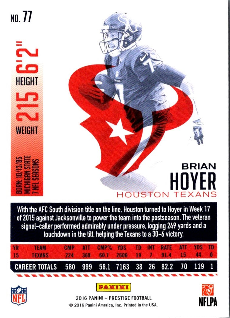 2016 Panini Prestige Brian Hoyer