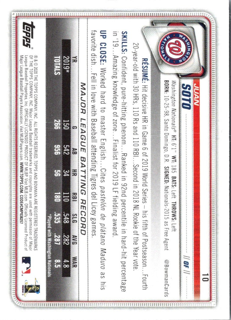 2020 Bowman Juan Soto