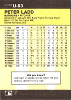 1986 Fleer Update Pete Ladd #U-63
