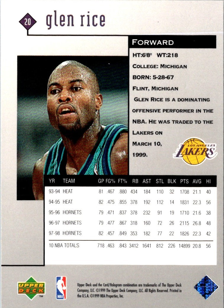 1998 Upper Deck Glen Rice