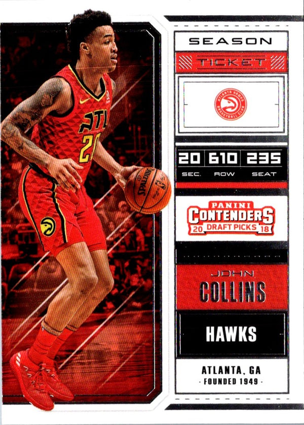 2018 Panini Contenders Draft Picks Red Foil John Collins #25