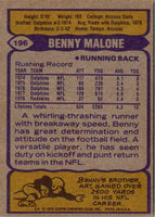 1979 Topps Benny Malone #196