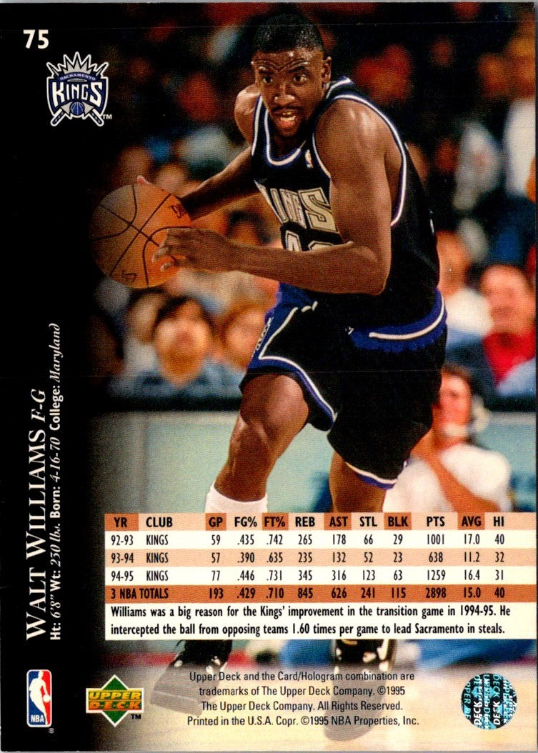 1995 Upper Deck Electric Court Gold Walt Williams