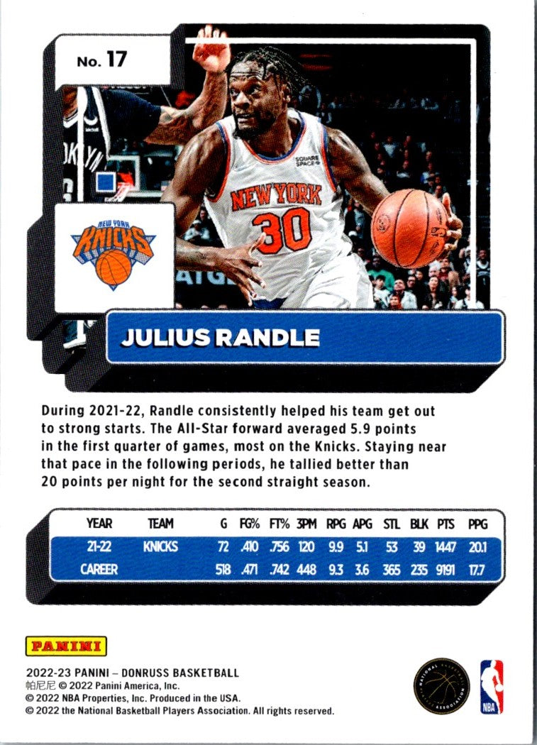 2022 Donruss Julius Randle