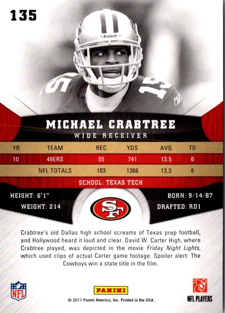 2011 Panini Gridiron Gear Michael Crabtree