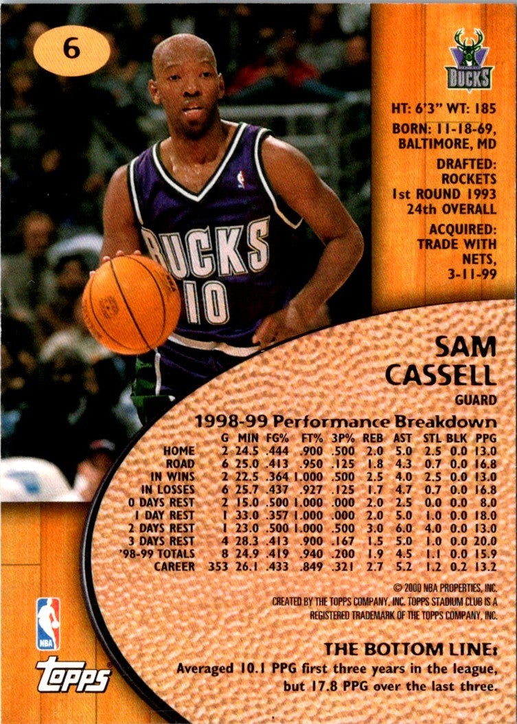 1999 Stadium Club Sam Cassell
