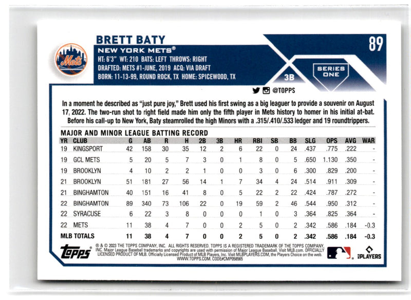 2023 Topps Brett Baty