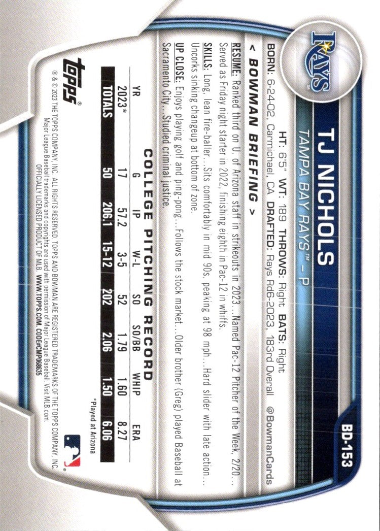 2023 Bowman Draft TJ Nichols