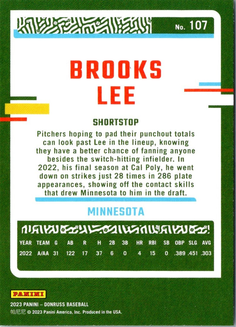 2023 Donruss Holo Blue Brooks Lee